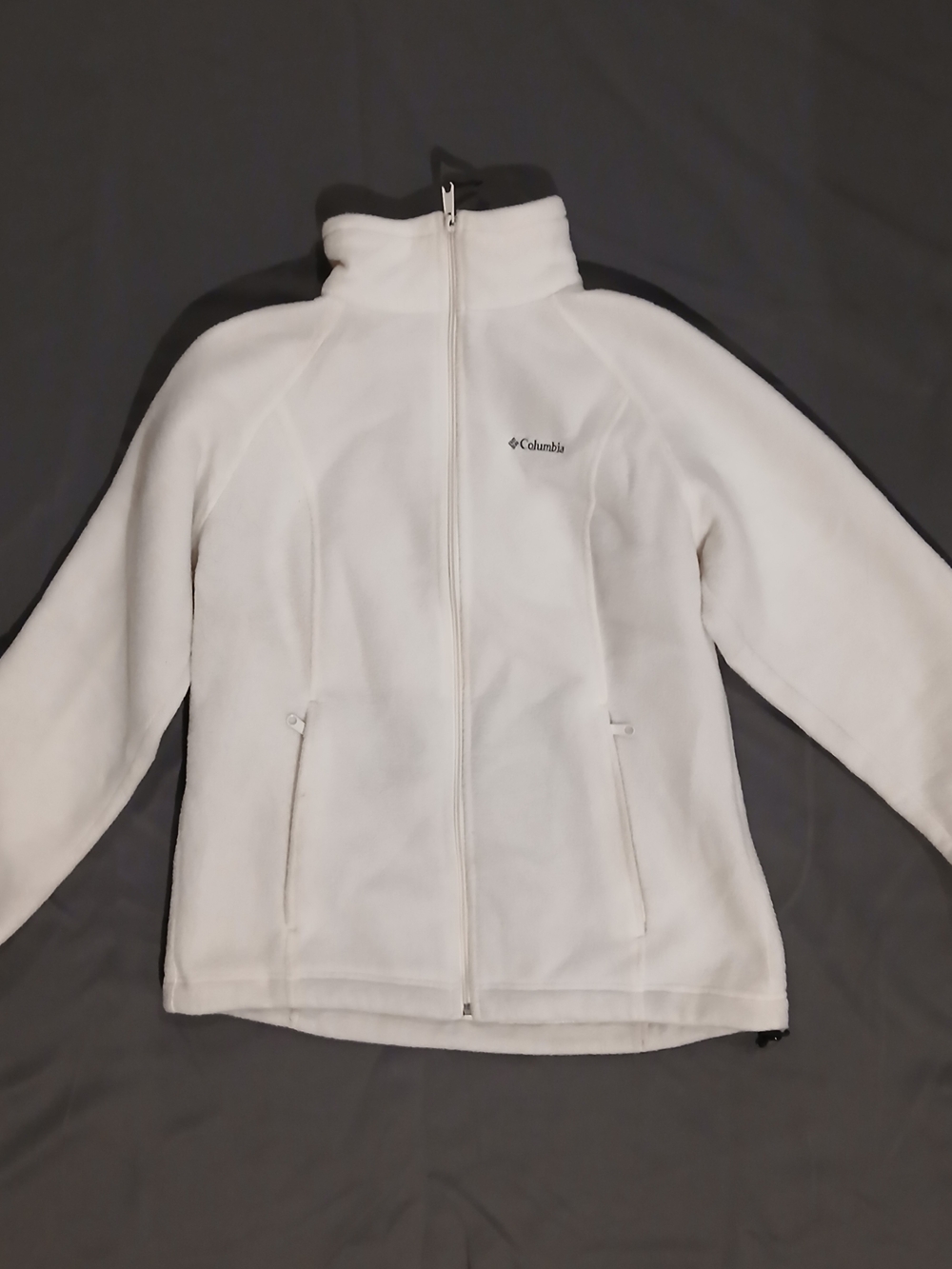 Columbia White Full-Zip Fleece Jacket